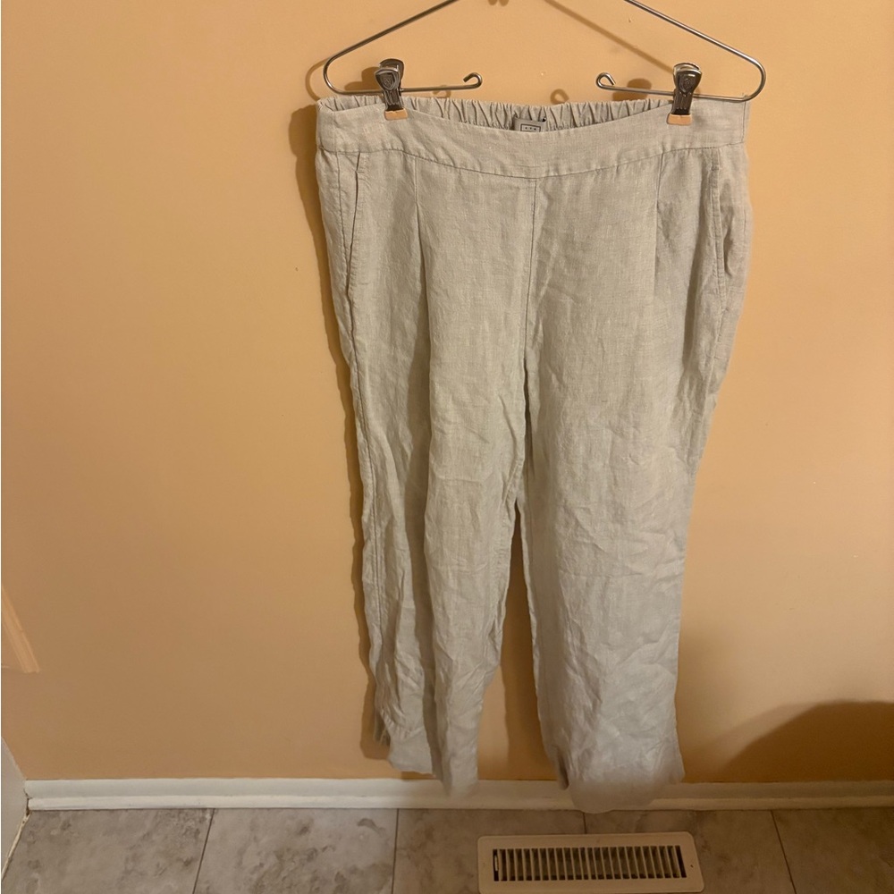 AYR Alfresco 100% linen cream pants - Picture 2 of 5